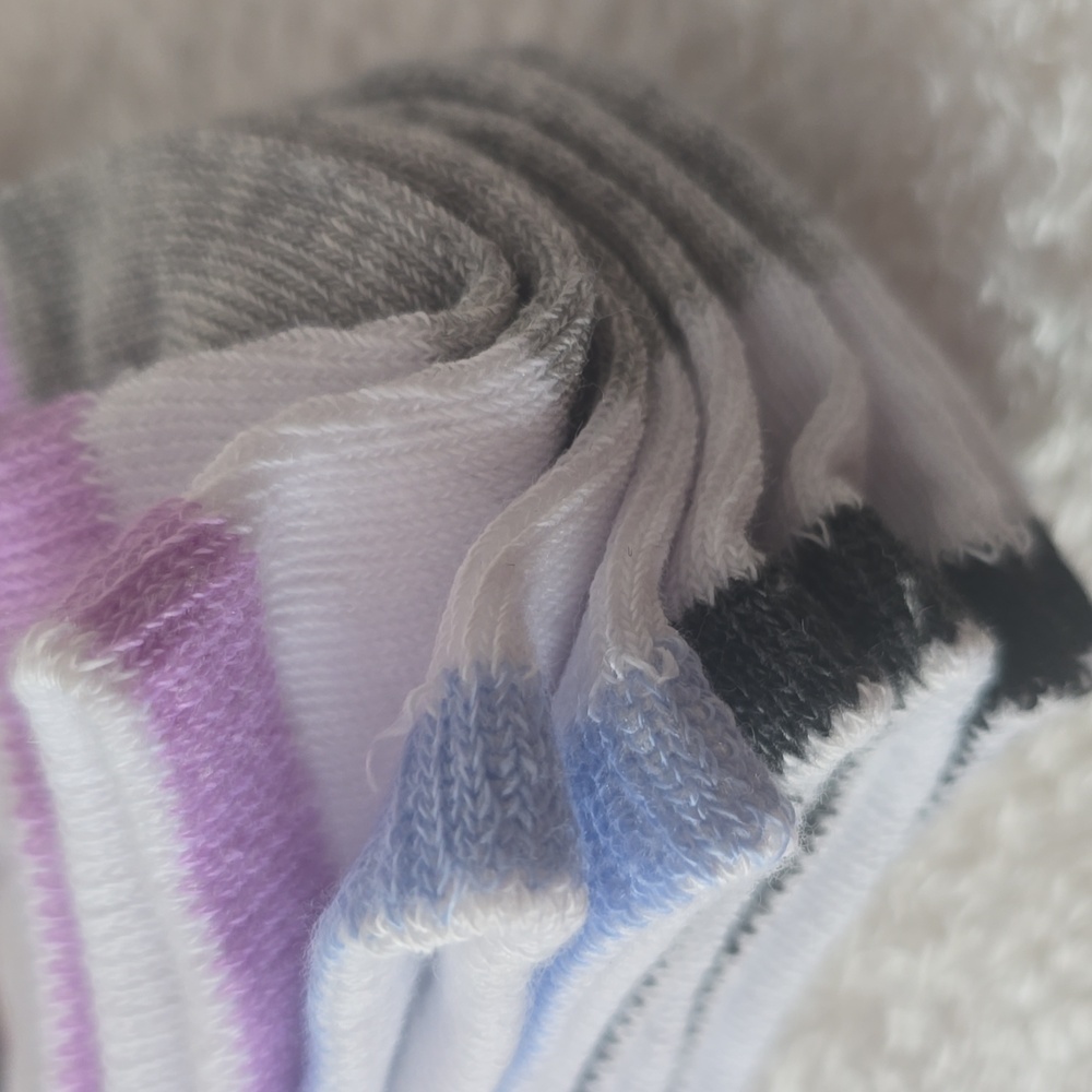Nicole Miller Sport No Show Socks - Pink, White, Gray - Picture 6 of 7